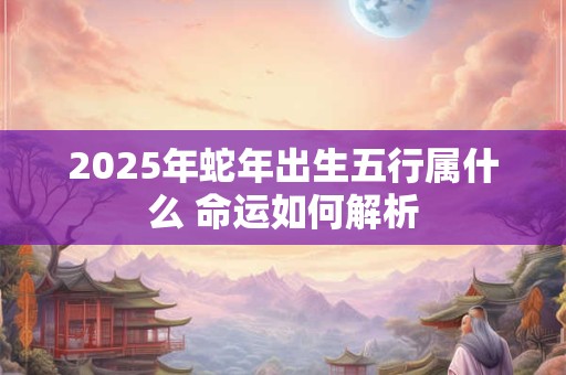 2025年蛇年出生五行属什么 命运如何解析