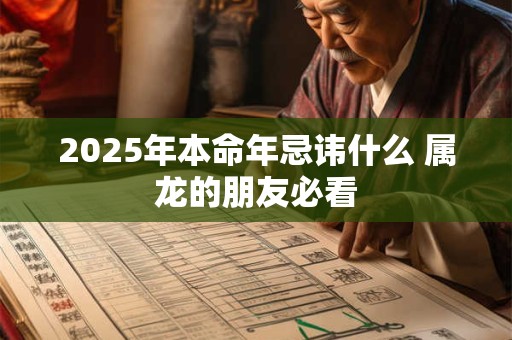 2026年本命年忌讳什么 属龙的朋友必看 2026年本命年忌讳什么 属龙的朋友必看