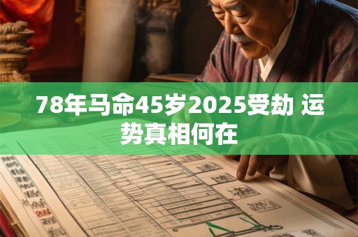 78年马命45岁2025受劫 运势真相何在