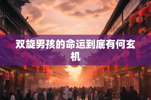 双旋男孩的命运到底有何玄机