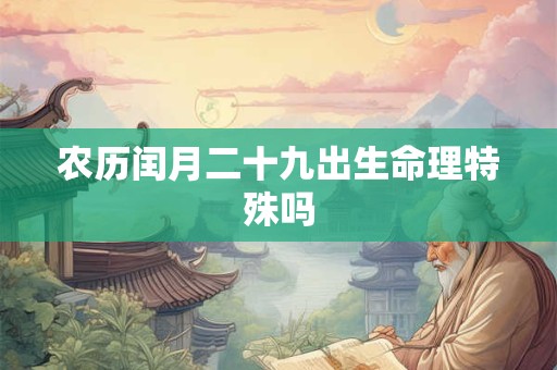农历闰月二十九出生命理特殊吗