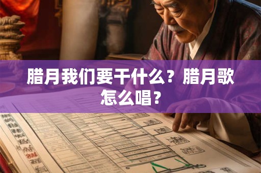 腊月我们要干什么？腊月歌怎么唱？