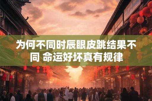 为何不同时辰眼皮跳结果不同 命运好坏真有规律