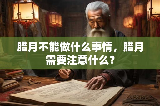 腊月不能做什么事情，腊月需要注意什么？