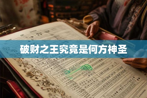 破财之王究竟是何方神圣