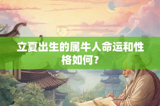 立夏出生的属牛人命运和性格如何？