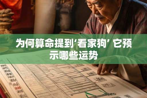 为何算命提到‘看家狗’ 它预示哪些运势