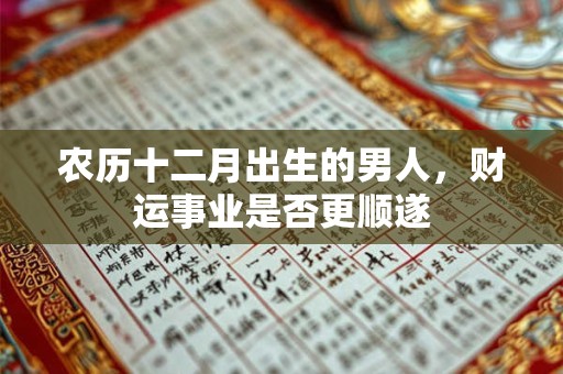 农历十二月出生的男人，财运事业是否更顺遂