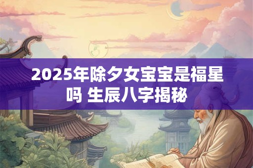 2025年除夕女宝宝是福星吗 生辰八字揭秘