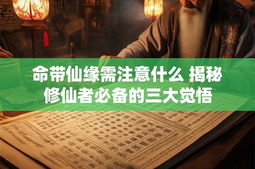 命带仙缘需注意什么 揭秘修仙者必备的三大觉悟