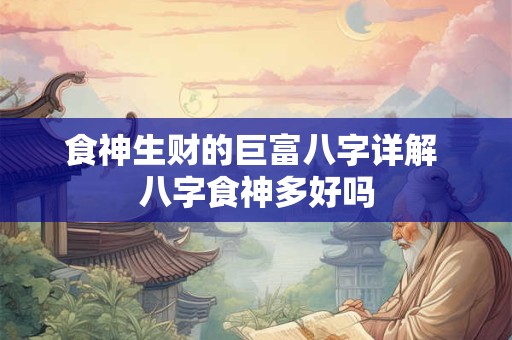 食神生财的巨富八字详解 八字食神多好吗 食神生财的巨富八字详解 八字食神多好吗
