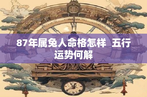 87年属兔人命格怎样  五行运势何解