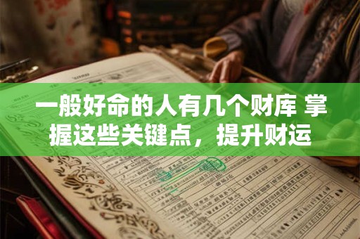一般好命的人有几个财库 掌握这些关键点，提升财运