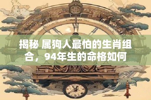揭秘 属狗人最怕的生肖组合，94年生的命格如何