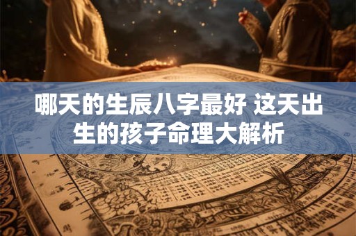 哪天的生辰八字最好 这天出生的孩子命理大解析