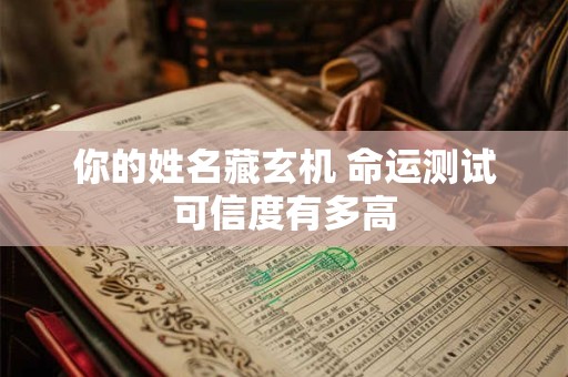 你的姓名藏玄机 命运测试可信度有多高