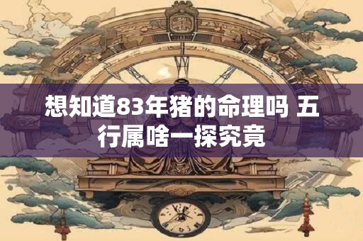 想知道83年猪的命理吗 五行属啥一探究竟