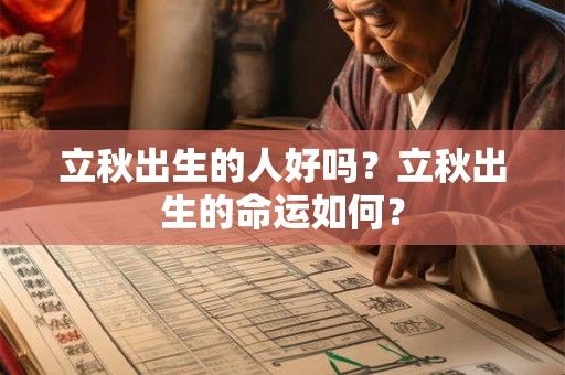 立秋出生的人好吗?立秋出生的命运如何? 立秋出生的人好吗?立秋出生的命运如何?