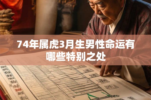 74年属虎3月生男性命运有哪些特别之处
