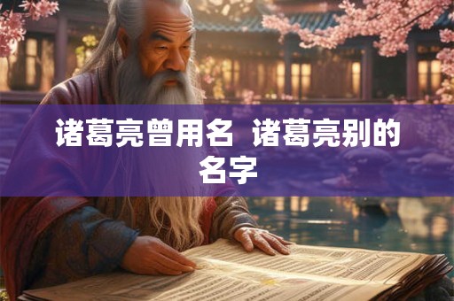 诸葛亮曾用名  诸葛亮别的名字