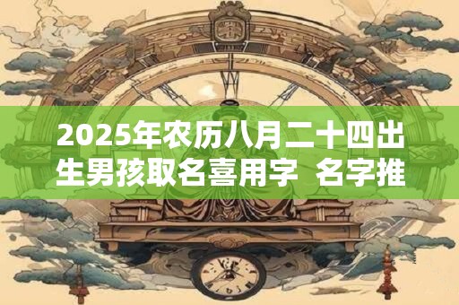 2025年农历八月二十四出生男孩取名喜用字  名字推荐