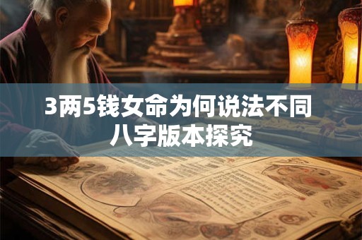 3两5钱女命为何说法不同 八字版本探究