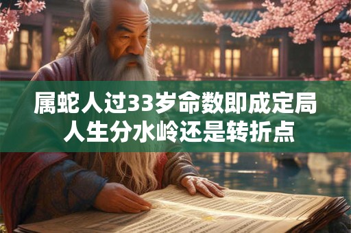 属蛇人过33岁命数即成定局 人生分水岭还是转折点