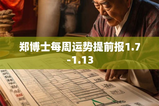 郑博士每周运势提前报1.7-1.13