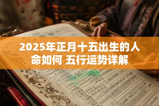 2025年正月十五出生的人命如何 五行运势详解