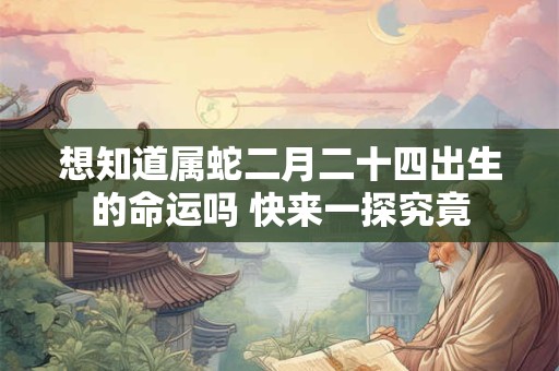 想知道属蛇二月二十四出生的命运吗 快来一探究竟