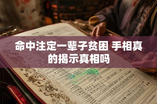 命中注定一辈子贫困 手相真的揭示真相吗