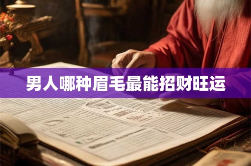 男人哪种眉毛最能招财旺运