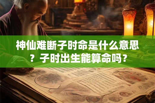 神仙难断子时命是什么意思？子时出生能算命吗？