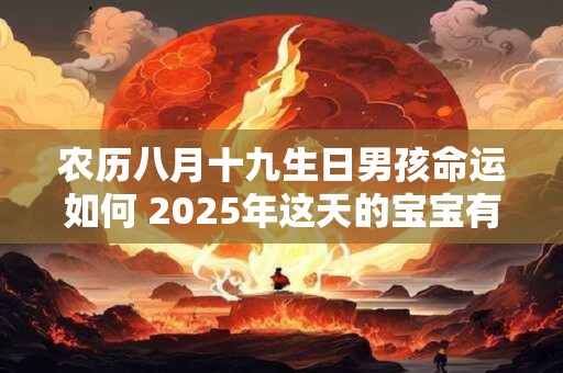 农历八月十九生日男孩命运如何 2025年这天的宝宝有福气吗