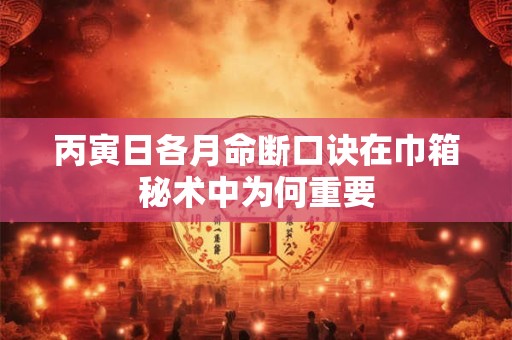 丙寅日各月命断口诀在巾箱秘术中为何重要