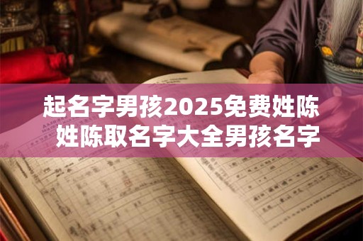 起名字男孩2025免费姓陈  姓陈取名字大全男孩名字2025
