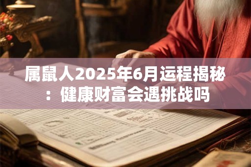 属鼠人2025年6月运程揭秘：健康财富会遇挑战吗