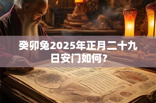 癸卯兔2025年正月二十九日安门如何？