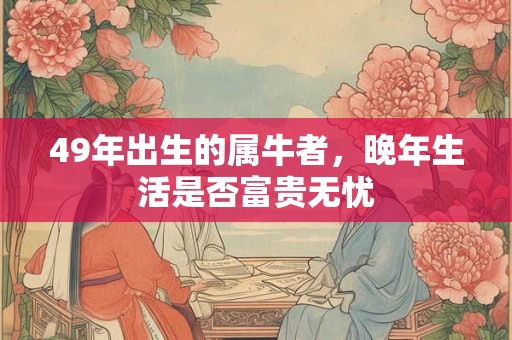 49年出生的属牛者，晚年生活是否富贵无忧
