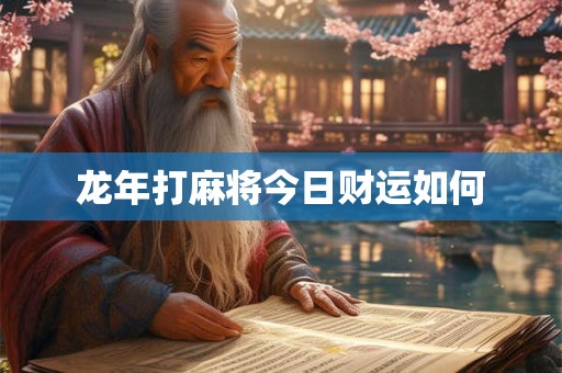 龙年打麻将今日财运如何