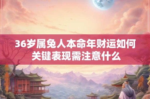 36岁属兔人本命年财运如何 关键表现需注意什么
