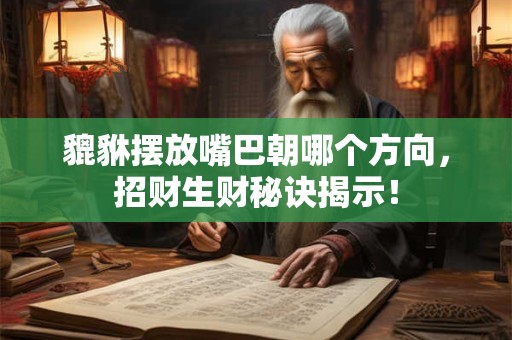 貔貅摆放嘴巴朝哪个方向，招财生财秘诀揭示！