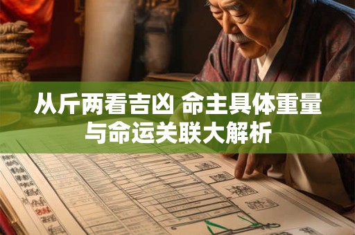 从斤两看吉凶 命主具体重量与命运关联大解析