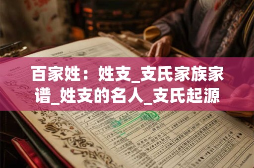 百家姓：姓支_支氏家族家谱_姓支的名人_支氏起源