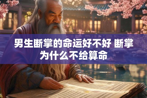 男生断掌的命运好不好 断掌为什么不给算命