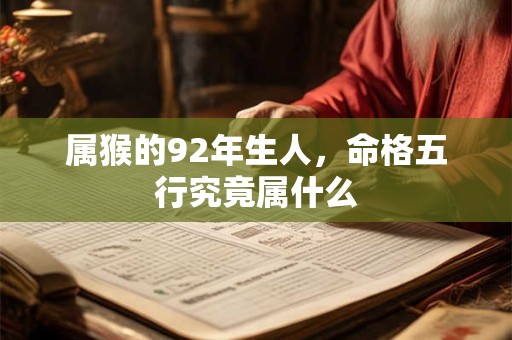 属猴的92年生人，命格五行究竟属什么