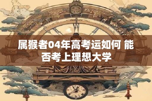 属猴者04年高考运如何 能否考上理想大学