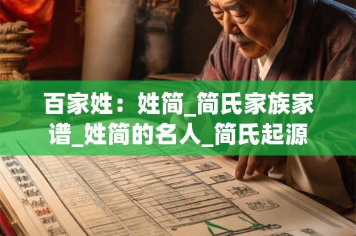百家姓：姓简_简氏家族家谱_姓简的名人_简氏起源