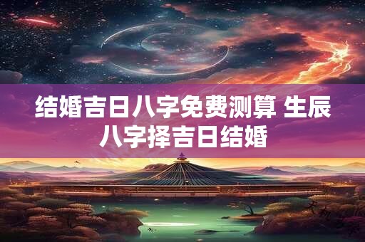 结婚吉日八字免费测算 生辰八字择吉日结婚