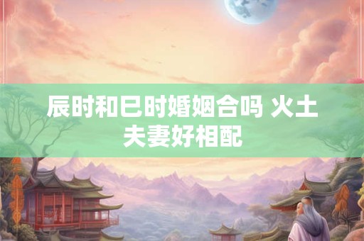辰时和巳时婚姻合吗 火土夫妻好相配